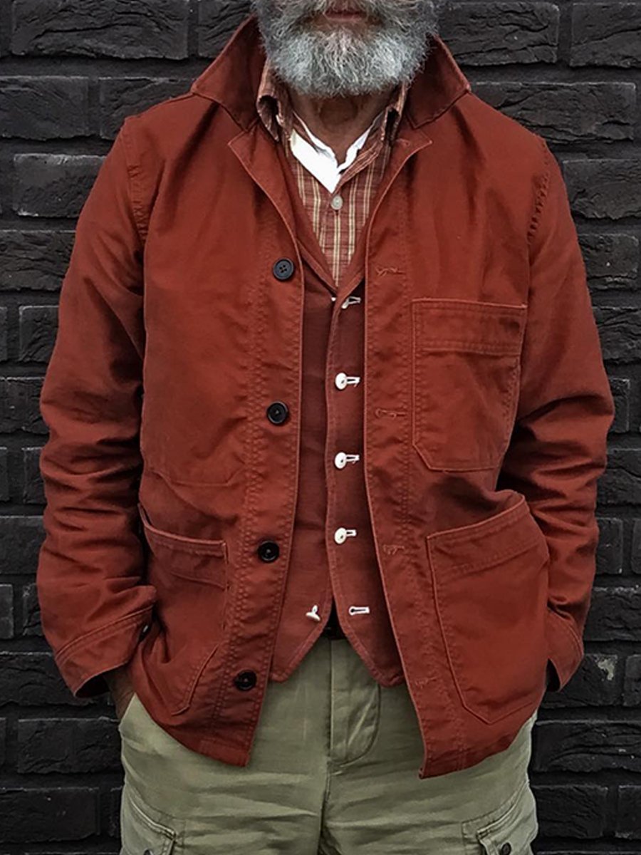 Casual Jacket Solid Long Sleeve Pockets Jacket - DUVAL