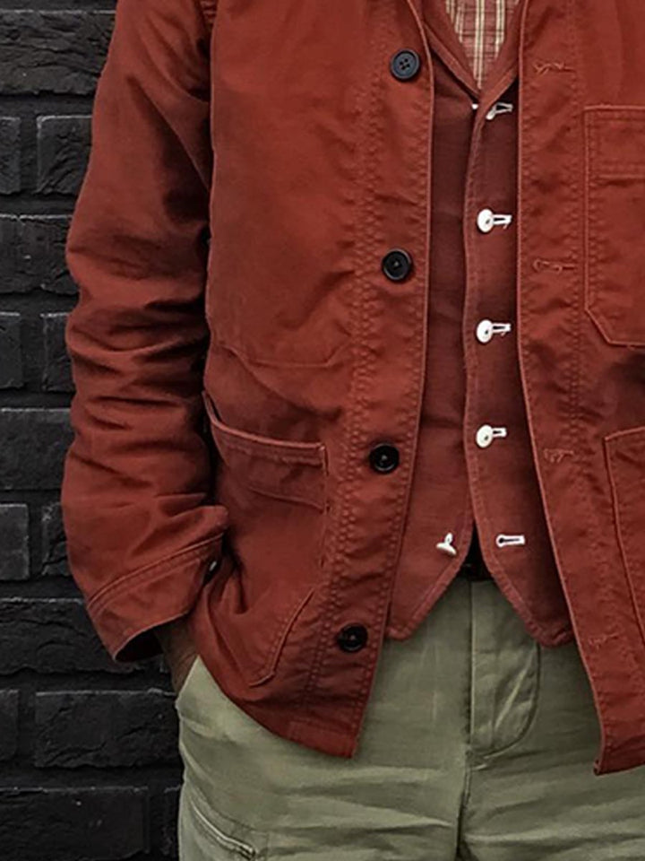 Casual Jacket Solid Long Sleeve Pockets Jacket - DUVAL