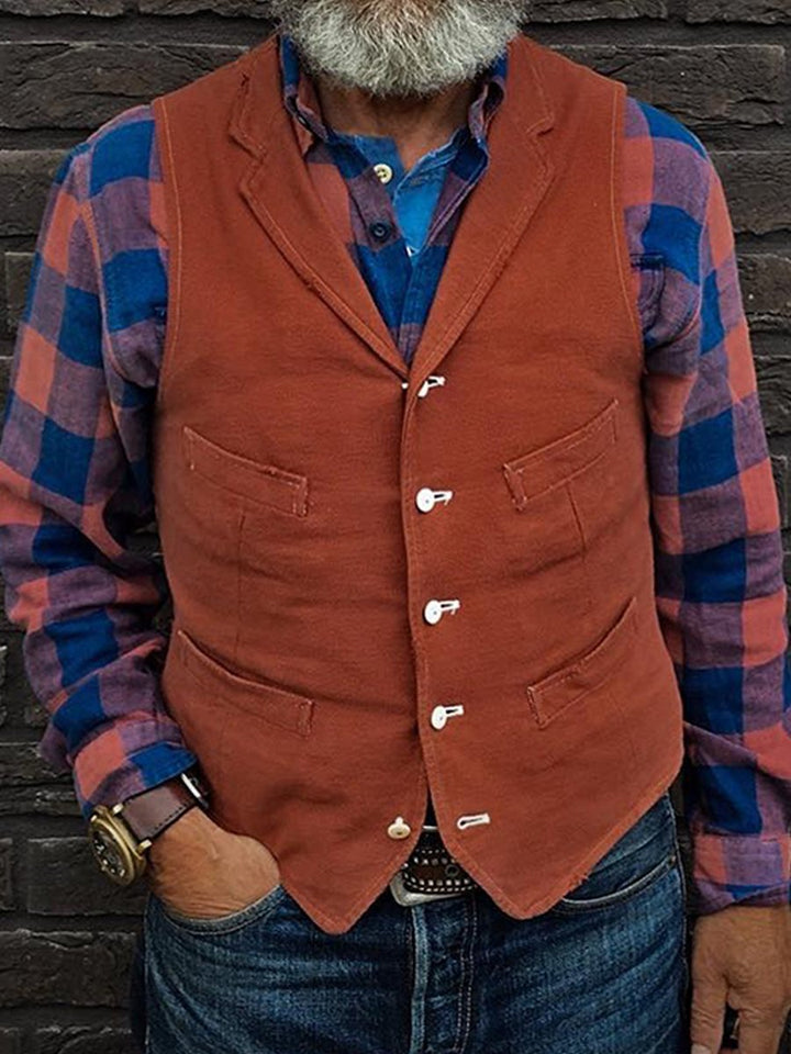 Casual Vest Retro Stylish Solid Vest - DUVAL