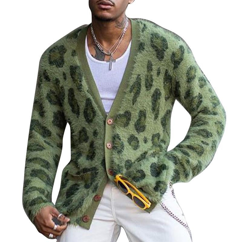 men's-vintage-leopard-v-neck-single-breasted-cardigan