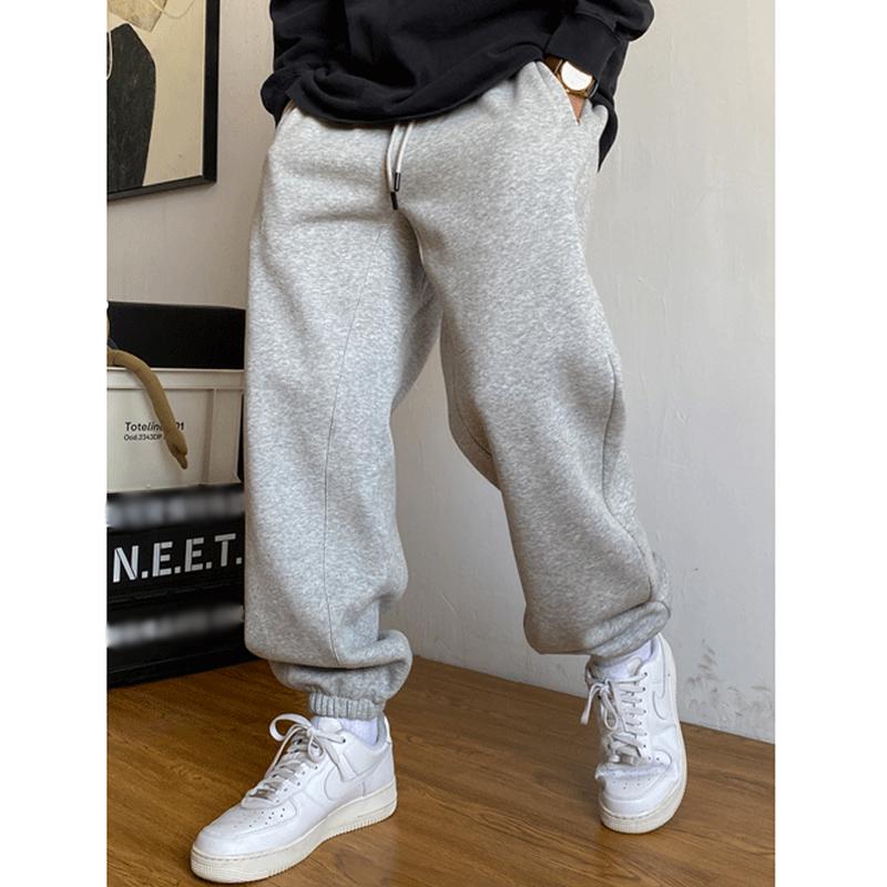 men's-casual-solid-color-loose-drawstring-sweatpants