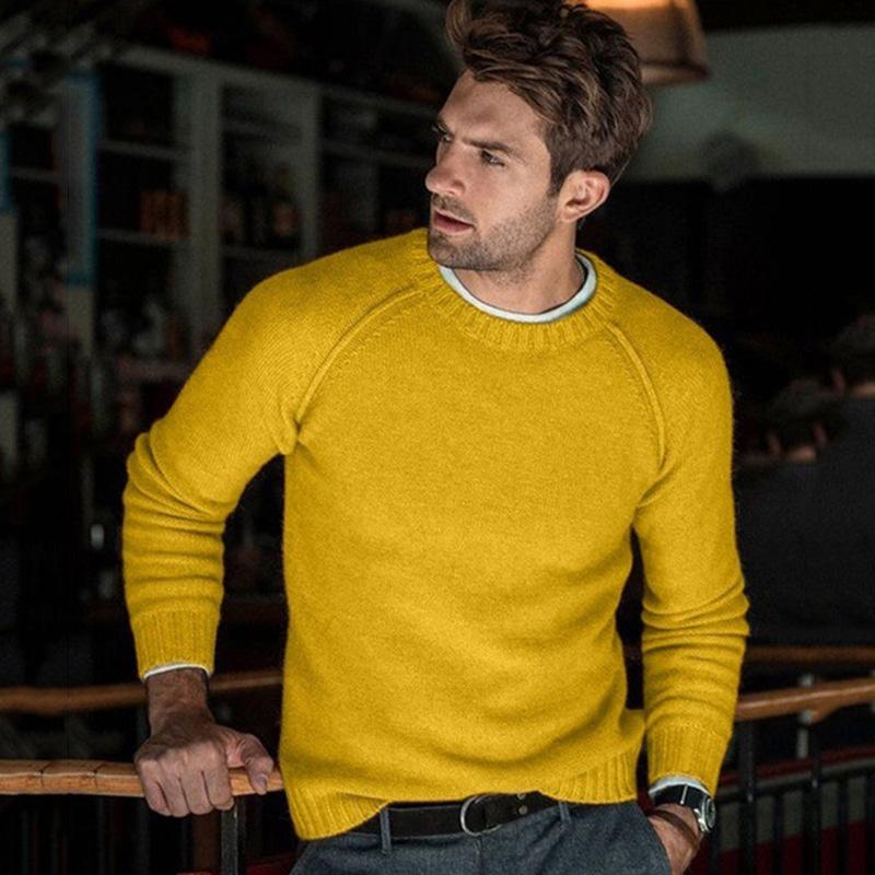 men's-solid-color-crew-neck-knit-pullover-sweater