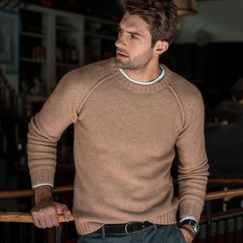 men's-solid-color-crew-neck-knit-pullover-sweater