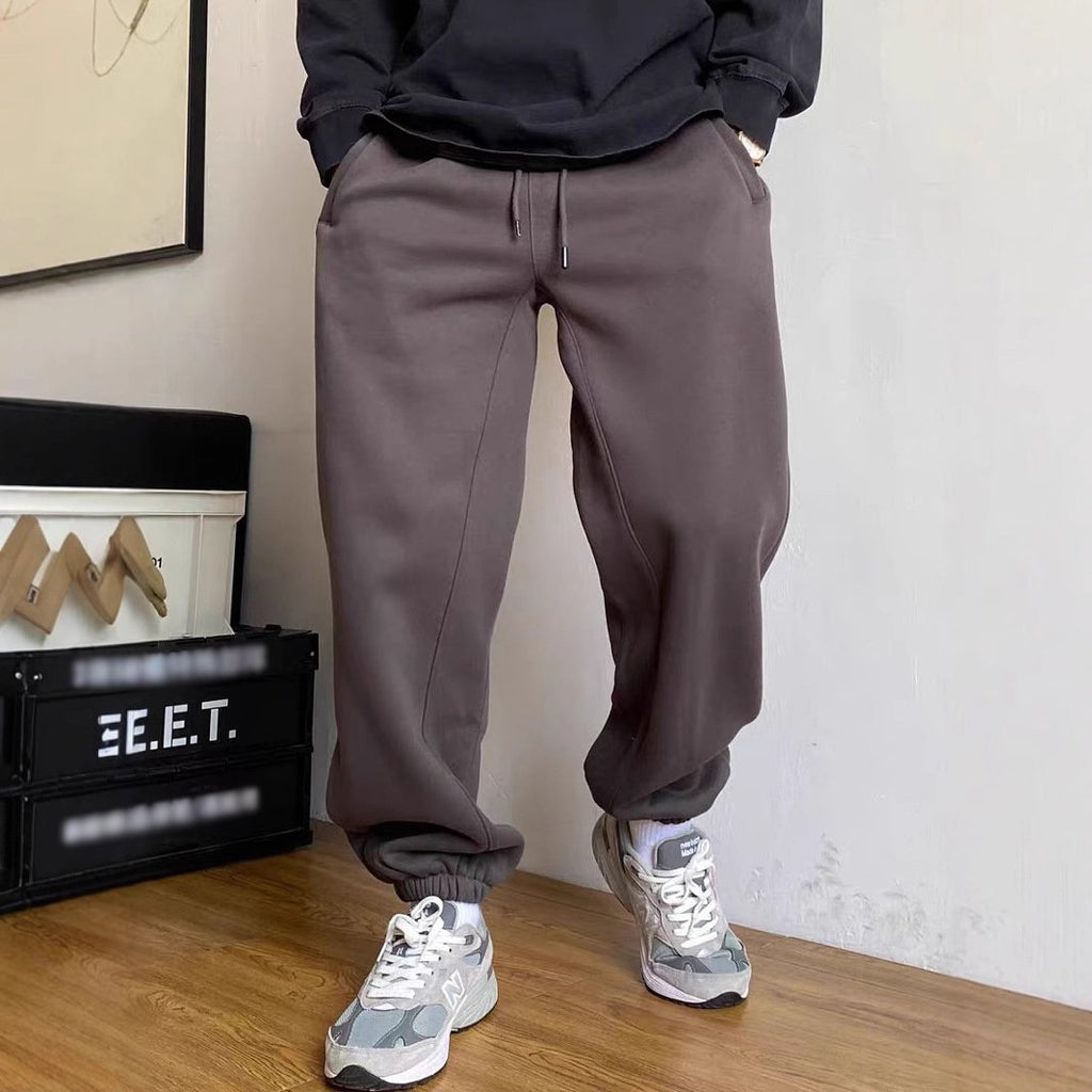 men's-casual-solid-color-loose-drawstring-sweatpants