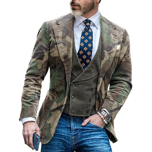 Vintage Camouflage Single Breasted Blazer