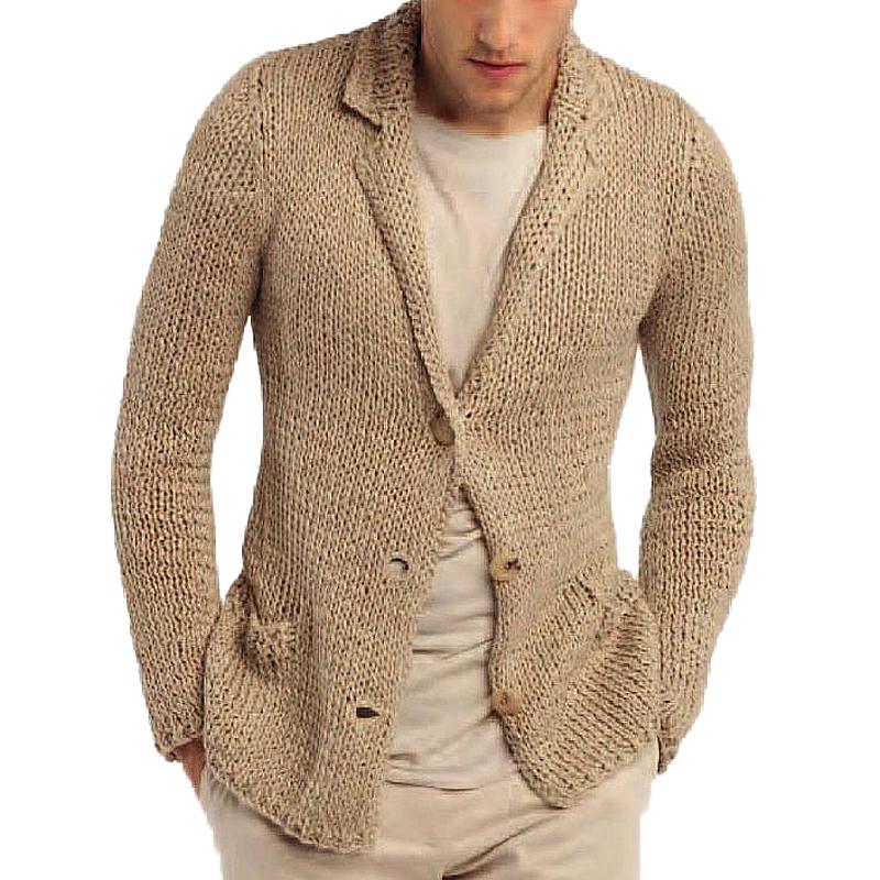 men's-retro-casual-solid-color-lapel-pocket-cardigan