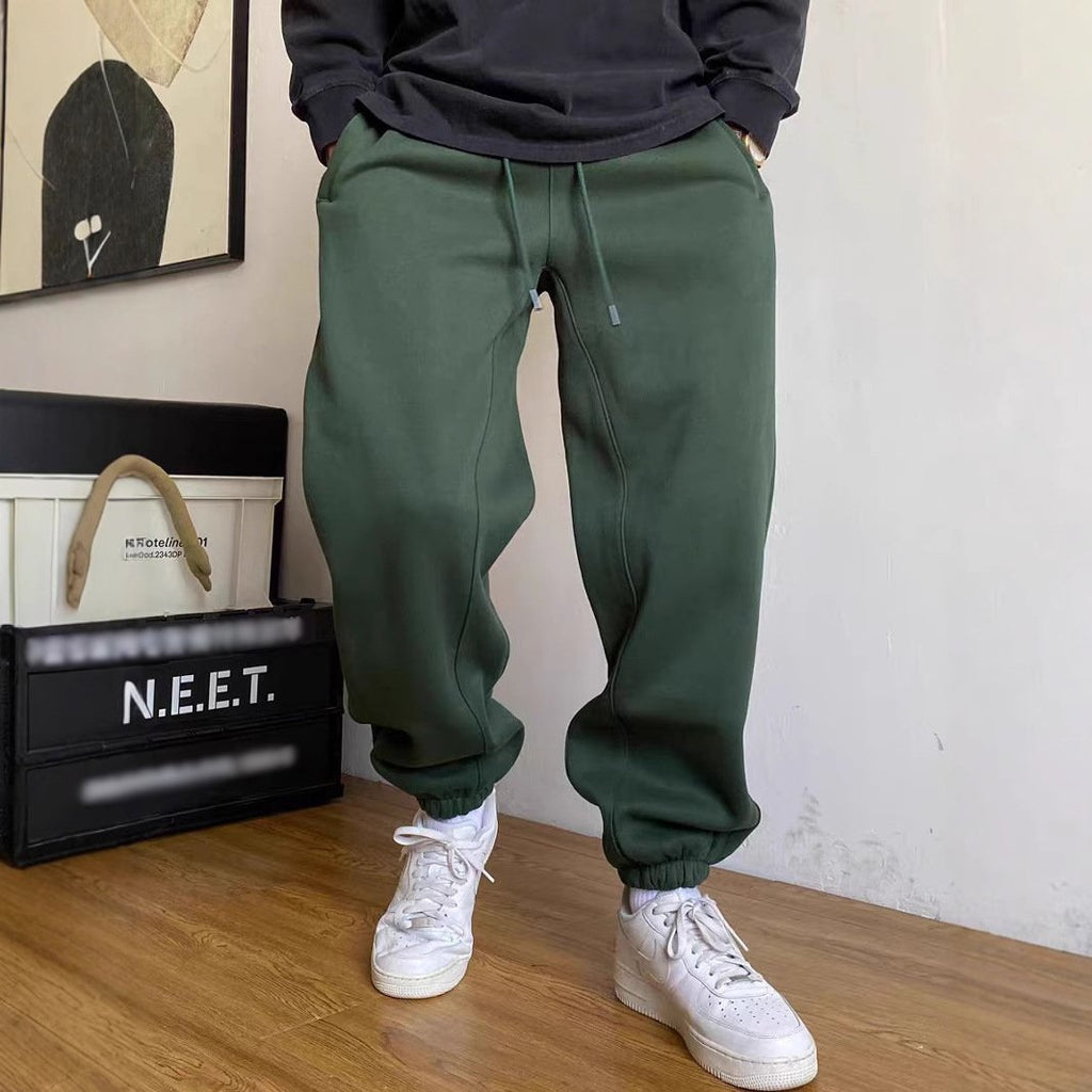 men's-casual-solid-color-loose-drawstring-sweatpants