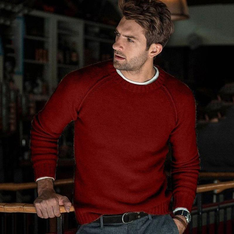 men's-solid-color-crew-neck-knit-pullover-sweater