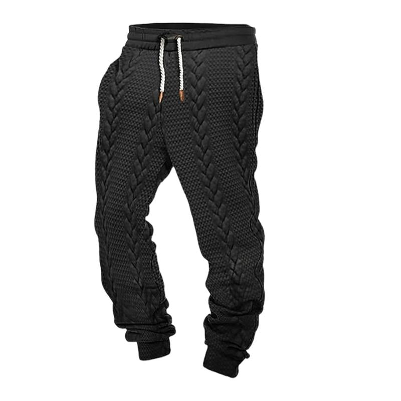 men's-casual-jacquard-lace-up-loose-sports-pants