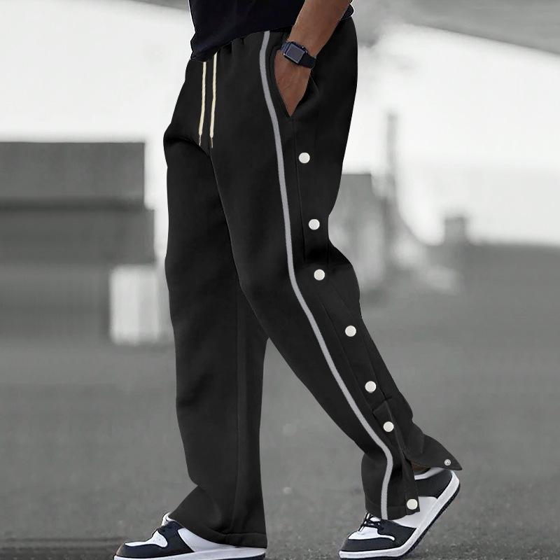 men's-side-buttons-elastic-waist-loose-sweatpants