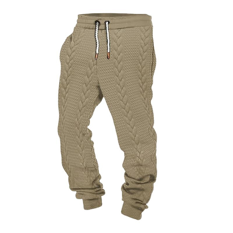 men's-casual-jacquard-lace-up-loose-sports-pants