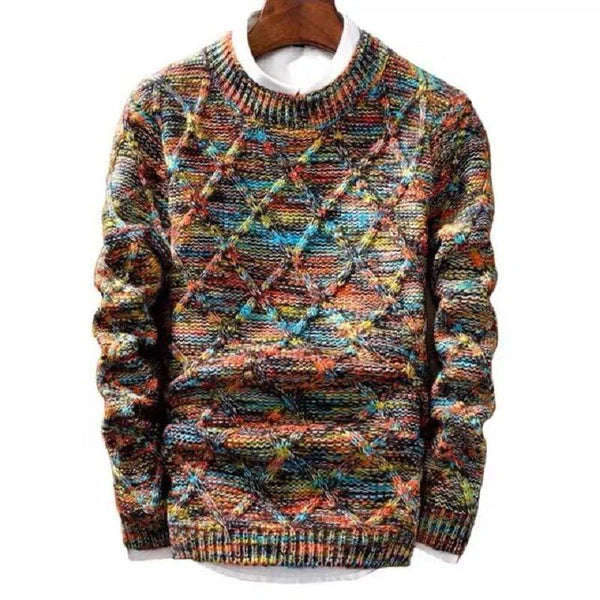 Round Neck Coloring Knit Sweater