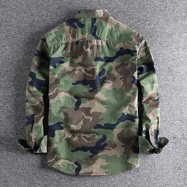 WASHED CAMO CARGO SHIRT