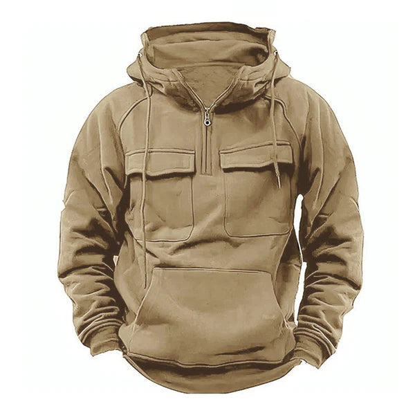 Vintage Thickened Warm Multi-pocket Loose Long Sleeve Hoodie