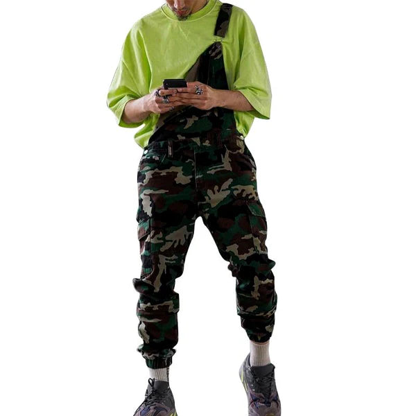 Men Casual Camouflage Cargo Overalls