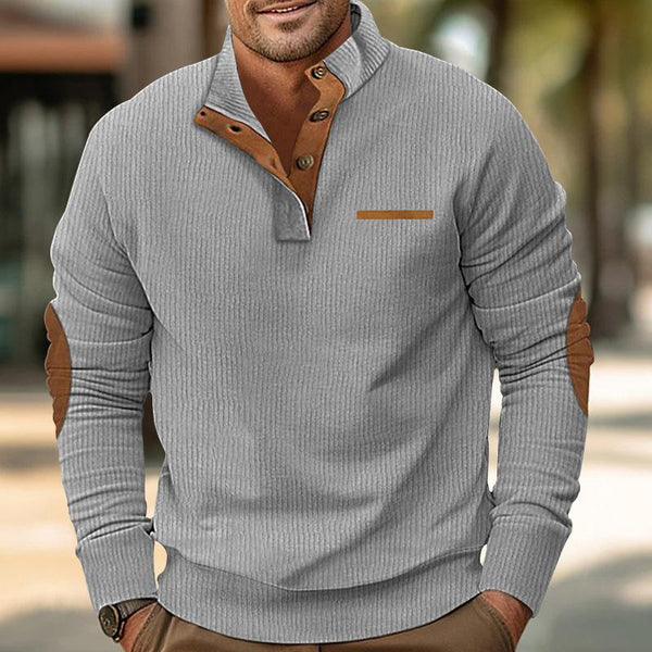 Men's Color Block Stand Collar Long Sleeve Sweatshirt