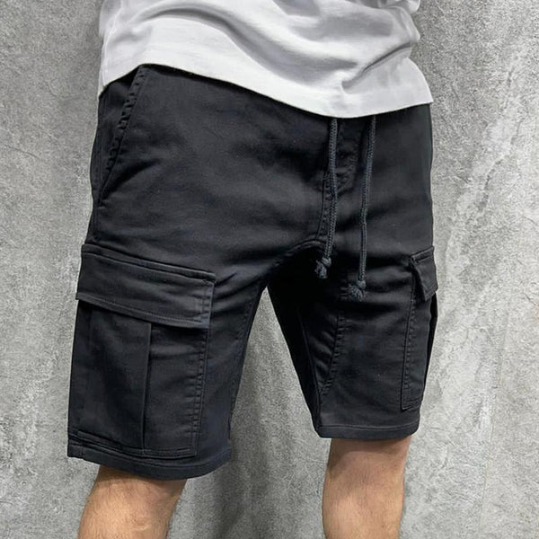 Men's Casual Solid Color Multi-pocket Cargo Shorts