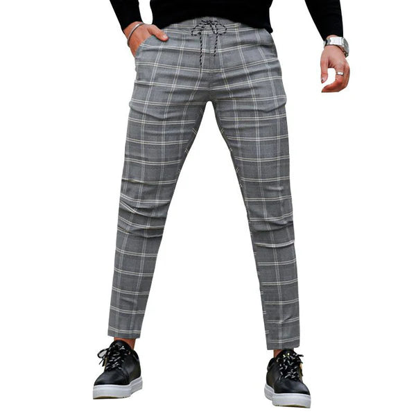 Retro Casual Plaid Straight Pants