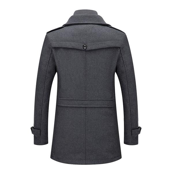 Retro Double Collar Woolen Coat - DUVAL