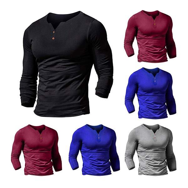 solid color long sleeve T-shirt