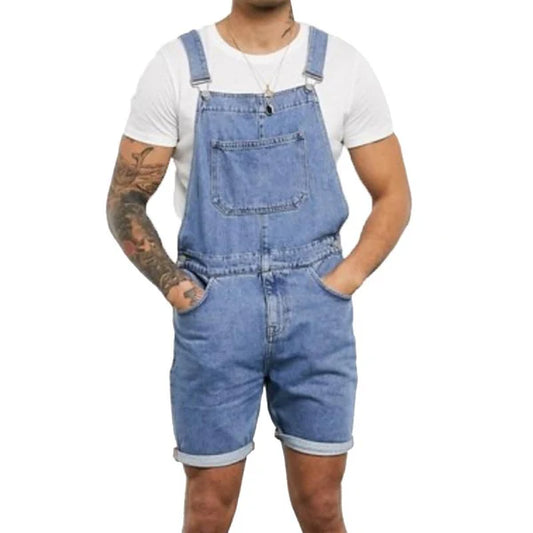 Casual Vintage Denim Shorts Overalls