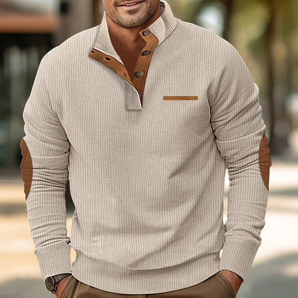 Men's Color Block Stand Collar Long Sleeve Sweatshirt