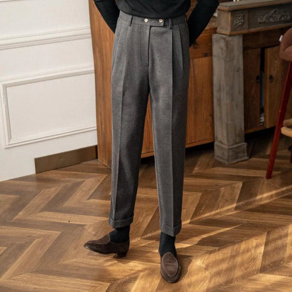 Casual Business Woolen Straight Naples Suit Pants