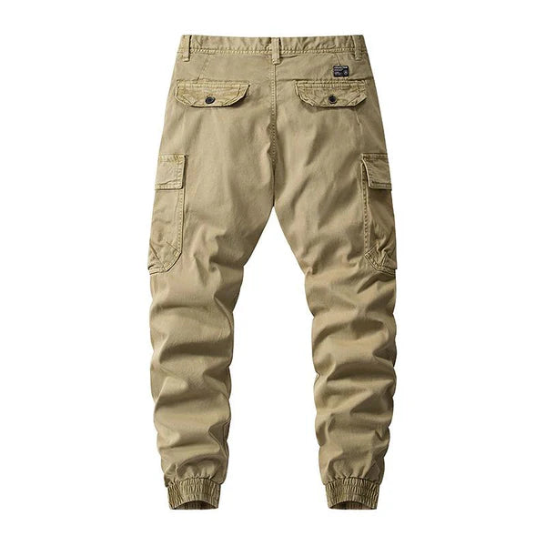 Casual Washed Cotton Slim Fit Multi-Pocket Cargo Pants