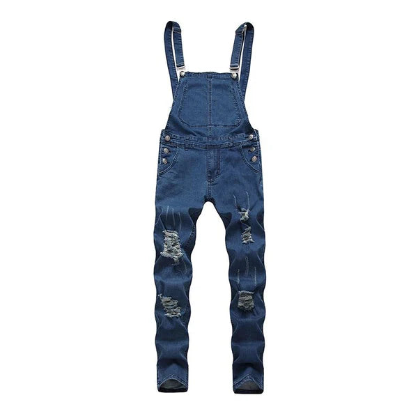 Vintage Washed Ripped Denim Overalls