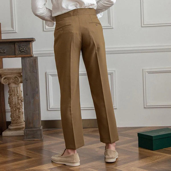 British Neapolitan High Waist Straight Suit Pants