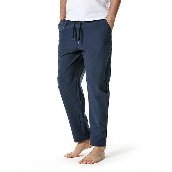 Cotton and Linen Loose Drawstring Pants