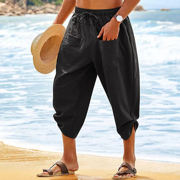 Casual Loose Pocket Beach Pants