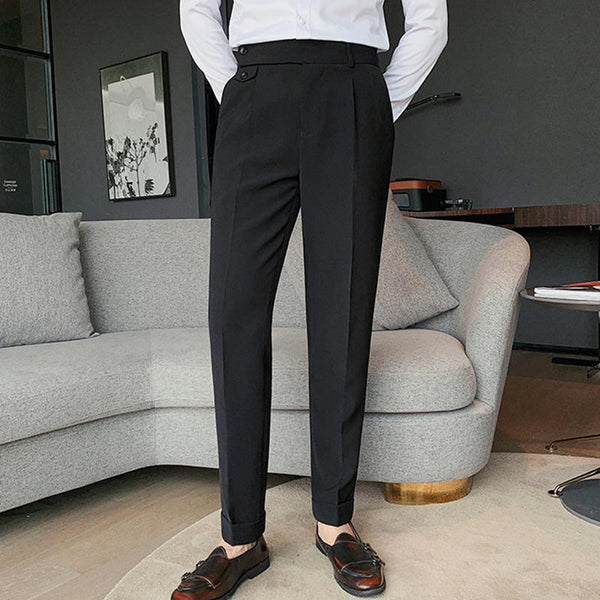 British Style High Waist Straight Suit Pants