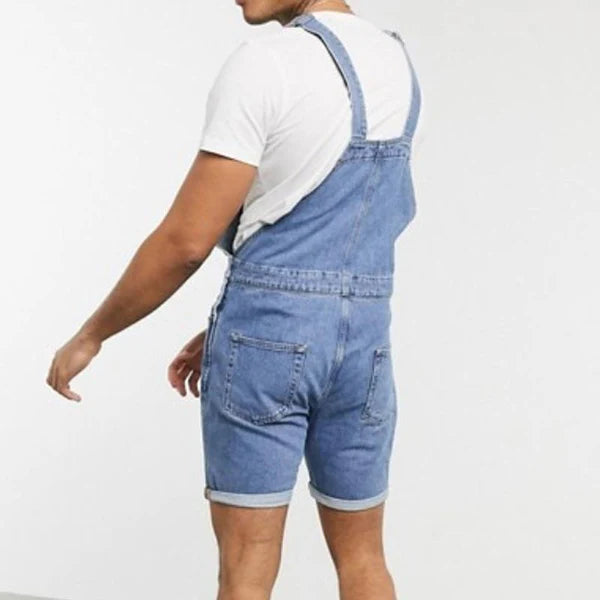 Casual Vintage Denim Shorts Overalls