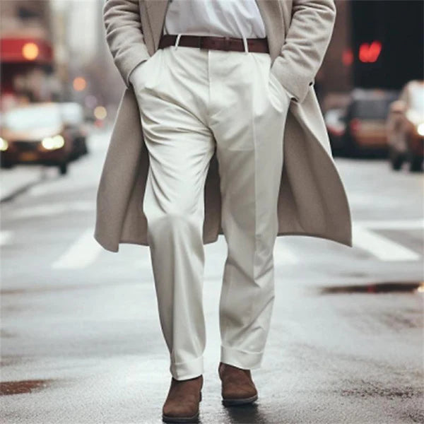 Solid Color Pocket Business Casual Suit Pants