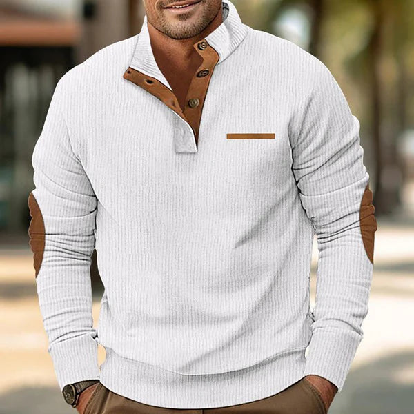 Men's Color Block Stand Collar Long Sleeve Sweatshirt