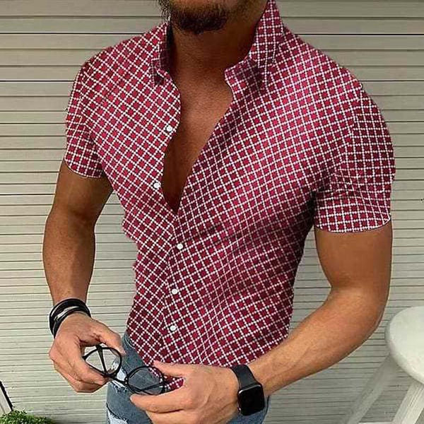 Casual Printed Lapel Short Sleeve Shirt