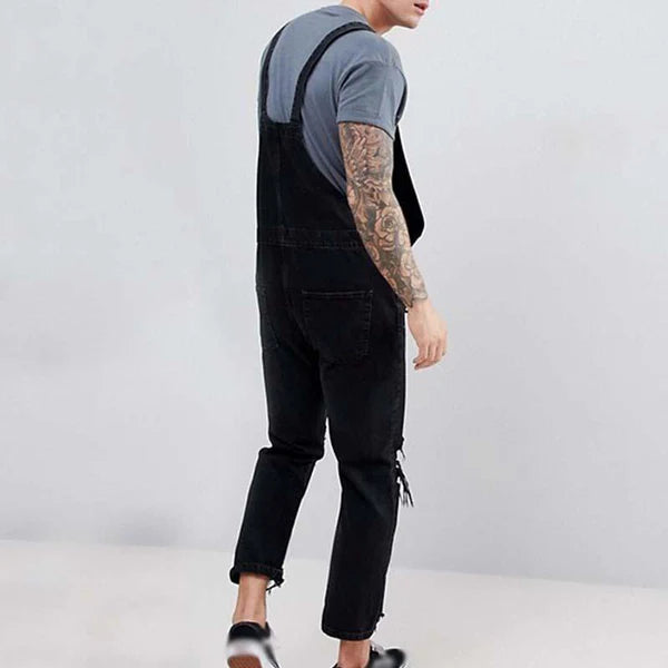 Fashion Ripped Denim Overalls