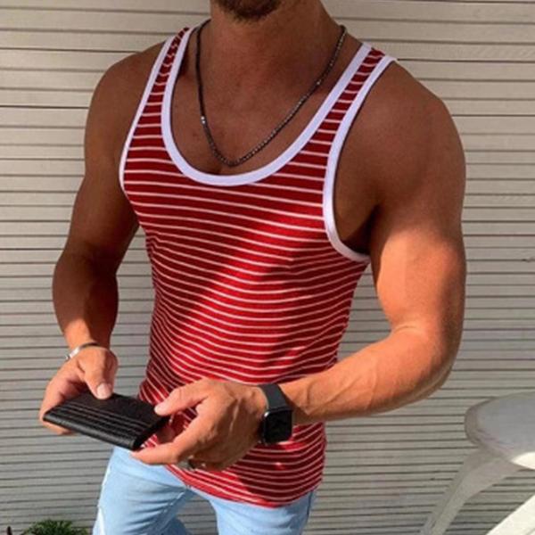 Casual Striped Sports Tank Top