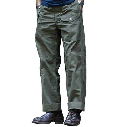 Vintage Solid Multi Pocket Cargo Straight Leg Pants