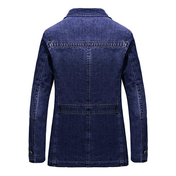 Lapel Casual Single Breasted Denim Blazer