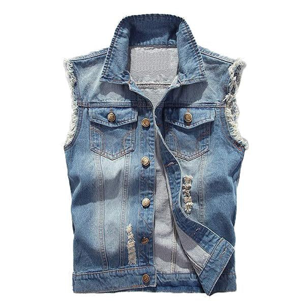 men's-casual-distressed-frayed-denim-vest