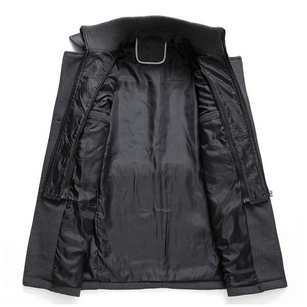 Retro Double Collar Woolen Coat - DUVAL