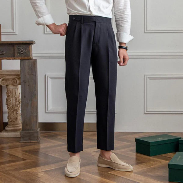 British Neapolitan High Waist Straight Suit Pants