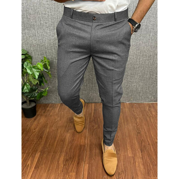 Solid Color Casual Slim Straight Pants