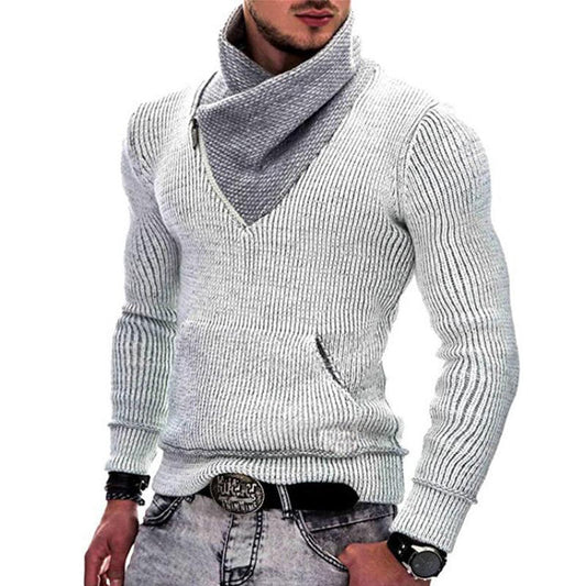 Long Sleeve Turtleneck Pocket Knit Sweater