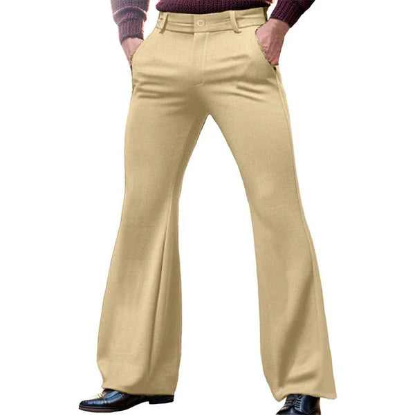 Casual Solid Color Slant Pocket Slim Flared Pants