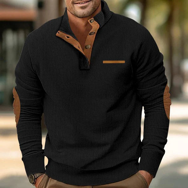 Men's Color Block Stand Collar Long Sleeve Sweatshirt