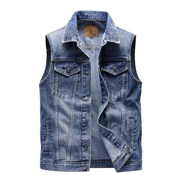 Retro Lapel Denim Vest