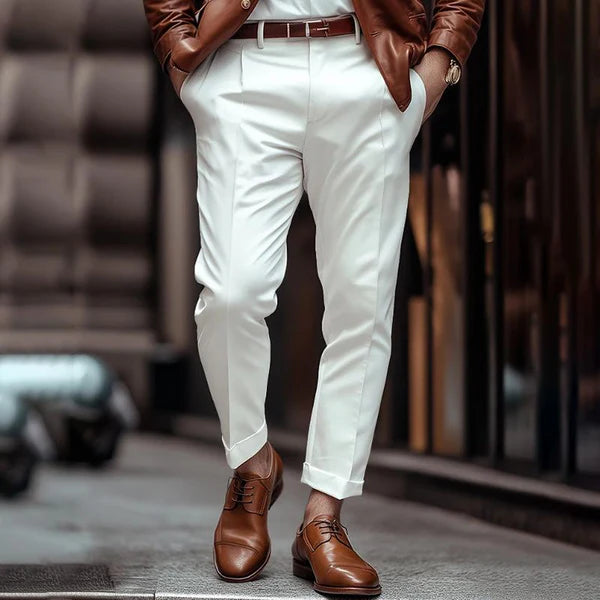 Solid Color Comfortable Straight Suit Pants